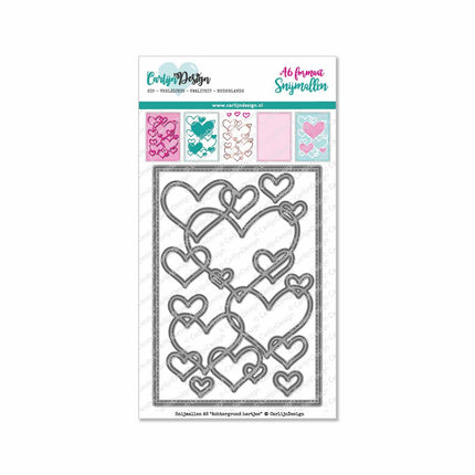 CarlijnDesign A6 Achtergrond hartjes snijmallen CDSN-0088