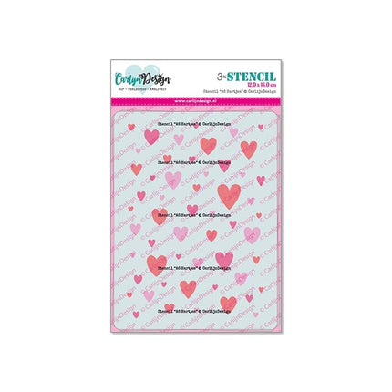 CarlijnDesign A6 Hartjes stencils CDSC-0029