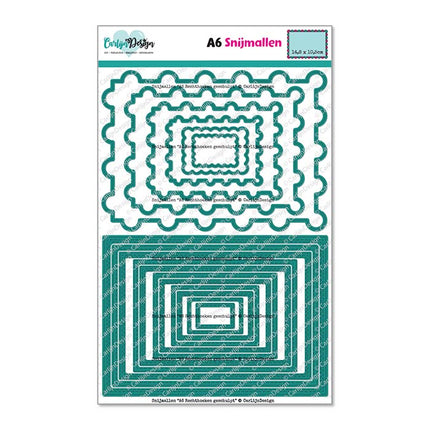 CarlijnDesign A6 Rechthoeken geschulpt snijmallen CDSN-0322