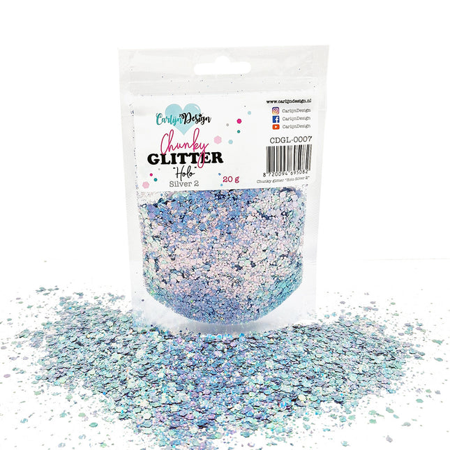 CarlijnDesign CDGL-0007 Chunky glitter Holo Silver 2