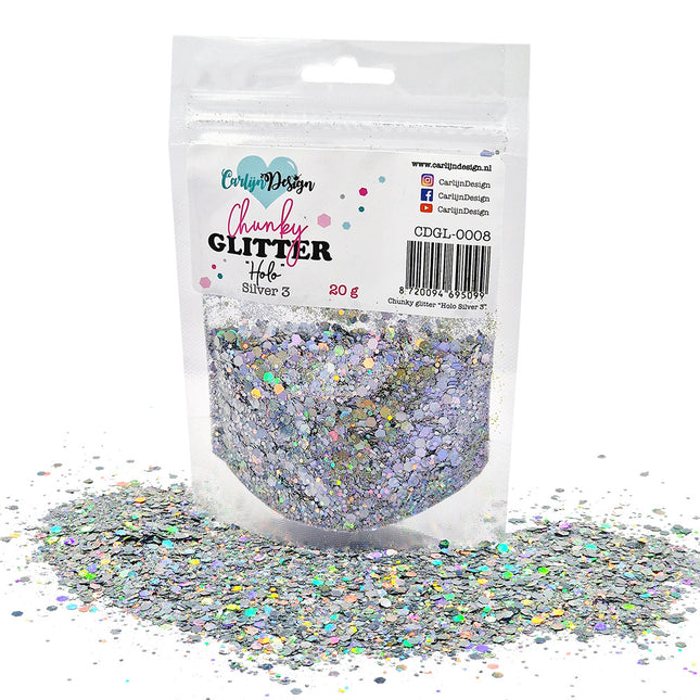 CarlijnDesign CDGL-0008 Chunky glitter Holo Silver 3