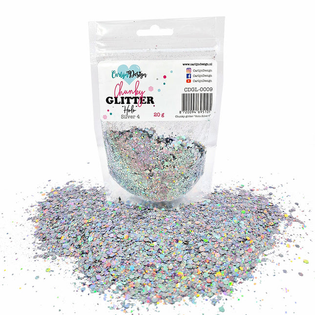 CarlijnDesign CDGL-0009 Chunky glitter Holo Silver 4