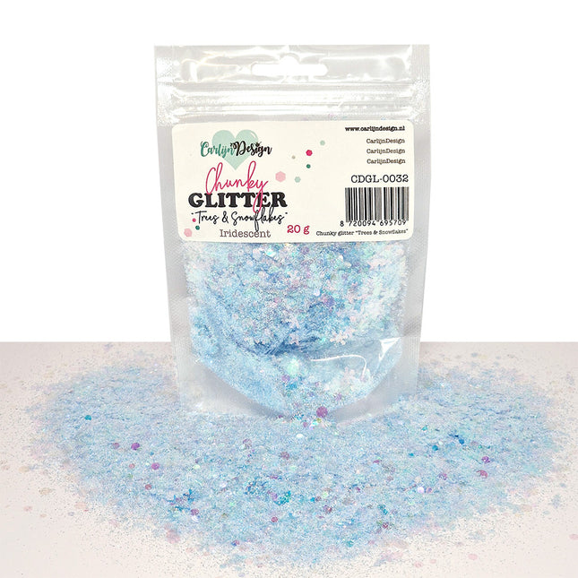 CarlijnDesign CDGL-0032 Chunky glitter Trees & Snowflakes Iridescent