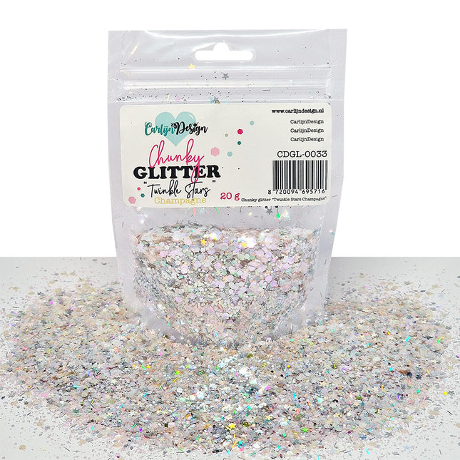 CarlijnDesign CDGL-0033 Chunky glitter Twinkle Stars Champagne