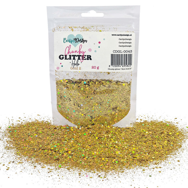 CarlijnDesign CDGL-0043 Chunky glitter Holo Gold 2