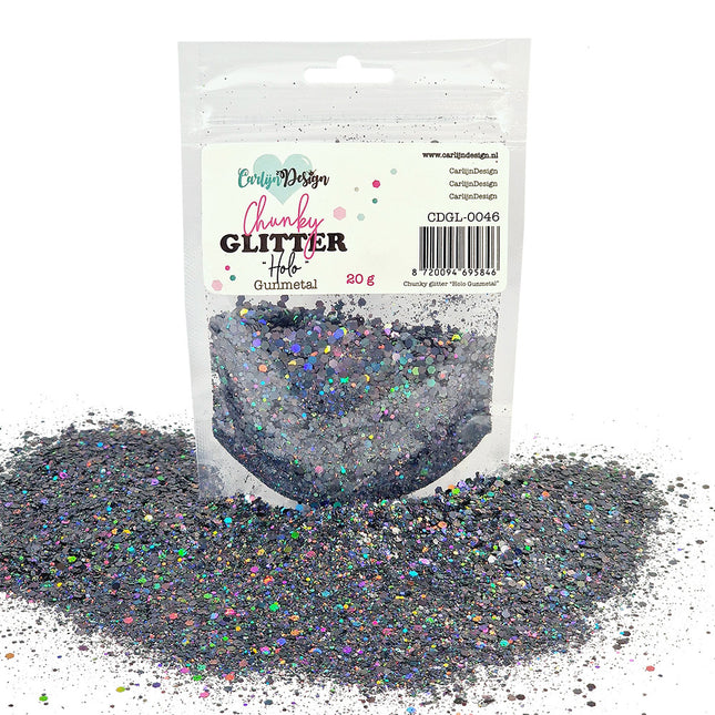 CarlijnDesign CDGL-0046 Chunky glitter Holo Gunmetal