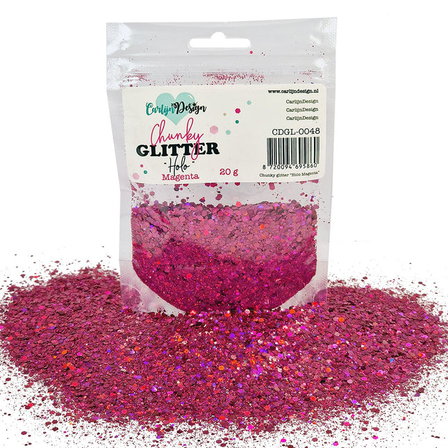 CarlijnDesign CDGL-0048 Chunky glitter Holo Magenta