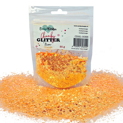 CarlijnDesign CDGL-0086 Chunky glitter Neon Orange