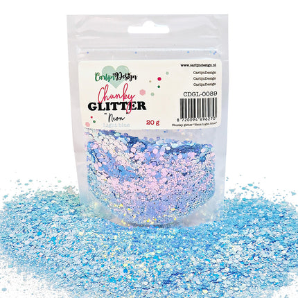 CarlijnDesign CDGL-0089 Chunky glitter Neon Light blue