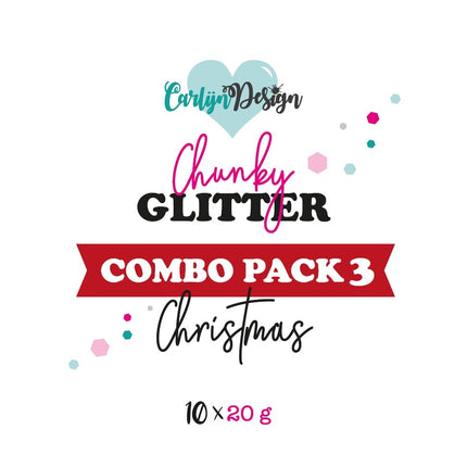 CarlijnDesign Chunky glitter COMBO PACK 3 Christmas 10x