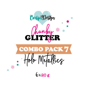 CarlijnDesign Chunky glitter COMBO PACK 7 Holo Metallics 6x