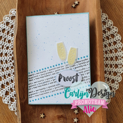 CarlijnDesign DL Slimline kaart 6 Champagne snijmallen CDSN-0111