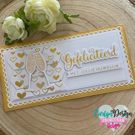 CarlijnDesign DL Slimline kaart 6 Champagne snijmallen CDSN-0111