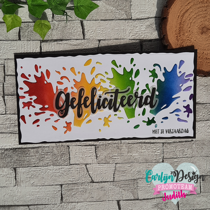 CarlijnDesign DL Slimline kaart 6 Champagne snijmallen CDSN-0111