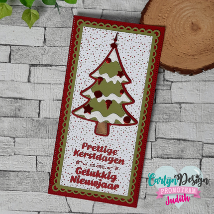 CarlijnDesign DL Slimline kaart 6 Champagne snijmallen CDSN-0111