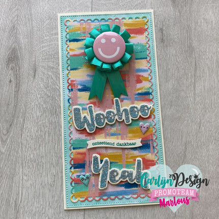 CarlijnDesign DL Slimline kaart 6 Champagne snijmallen CDSN-0111