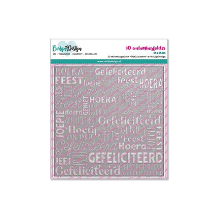 CarlijnDesign Gefeliciteerd 3D-embossingfolder CDEF-0001