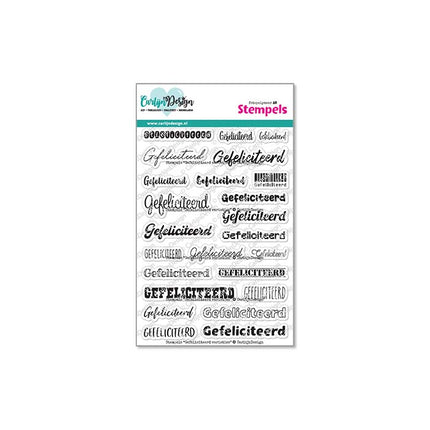 CarlijnDesign Gefeliciteerd variaties Stempels CDST-0158