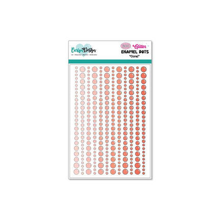 CarlijnDesign Glitter enamel dots Coral CDED-0006