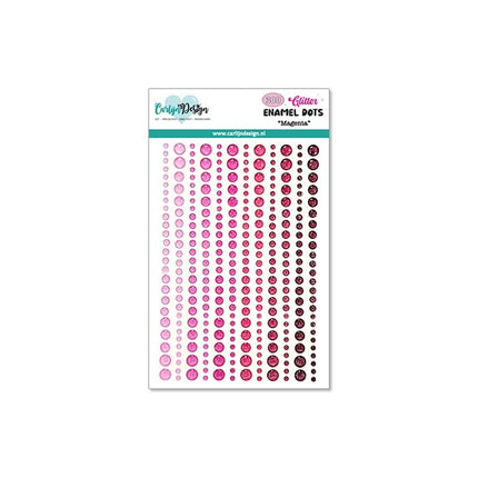 CarlijnDesign Glitter enamel dots Magenta CDED-0002