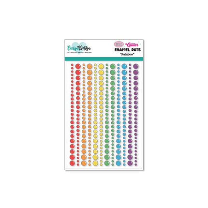 CarlijnDesign Glitter enamel dots Rainbow CDED-0003