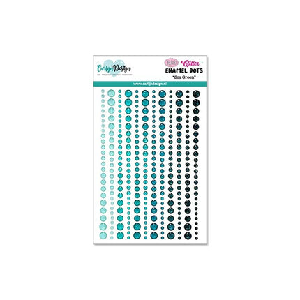CarlijnDesign Glitter enamel dots Sea Green CDED-0001
