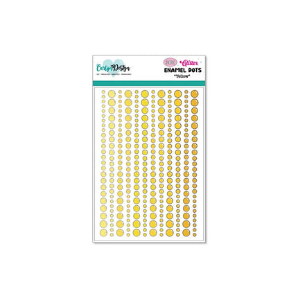 CarlijnDesign Glitter enamel dots Yellow CDED-0007