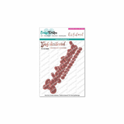 CarlijnDesign Grote teksten 4 Gefeliciteerd hot foil mal CDHF-0007