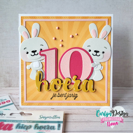 CarlijnDesign Hiep hiep hoera snijmallen CDSN-0218