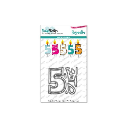 CarlijnDesign Kaarsjes cijfers 5 snijmallen CDSN-0133
