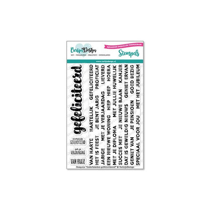 CarlijnDesign Onderteksten Gefeliciteerd stempels CDST-0095