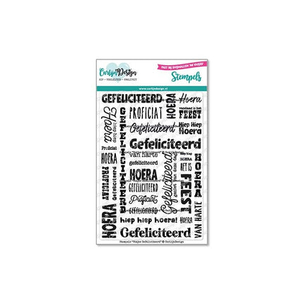 CarlijnDesign Stempels A6 Vakjes Gefeliciteerd CDST-0120