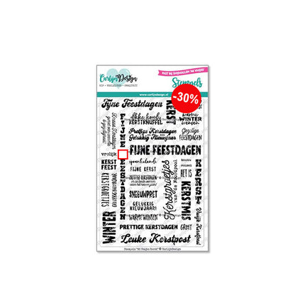 CarlijnDesign Stempels A6 Vakjes Kerst CDST-0129 (1 missende letter)