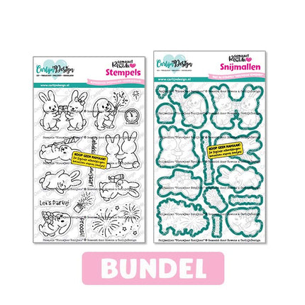 Bundel Stempels & Snijmallen Nieuwjaar Konijnen CDBD-0002