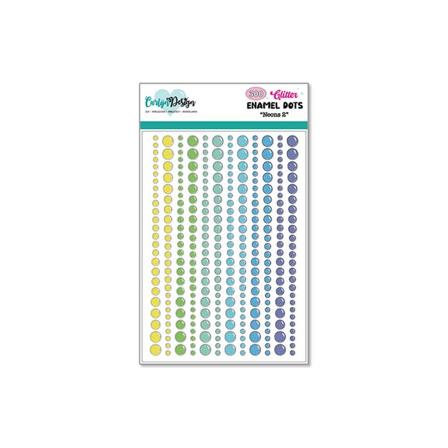 Glitter enamel dots Neons 2 CDED-0020
