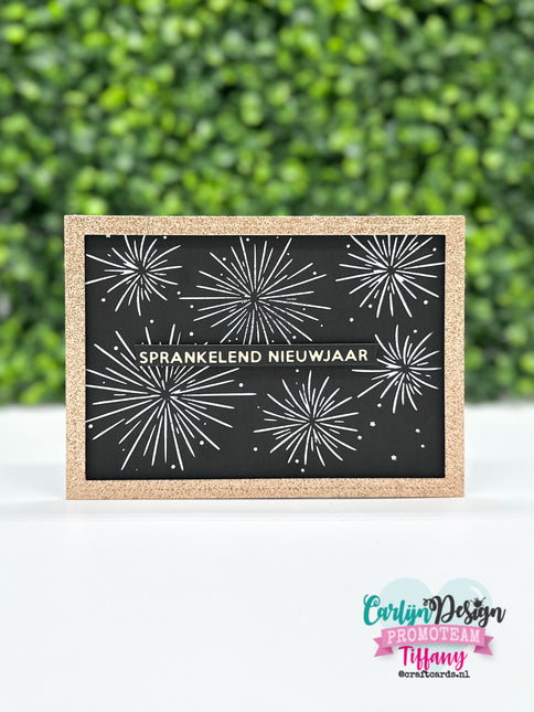 A6 Festive Fireworks hot foil CDHF-0095