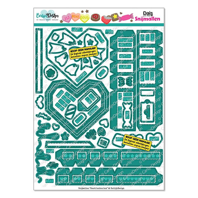 Heart bonbon box snijmallen CDSN-0362