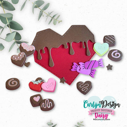 Heart bonbon box snijmallen CDSN-0362