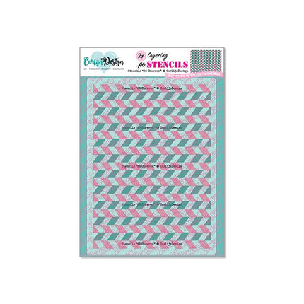 CarlijnDesign A6 Chevron Stencils CDSC-0048