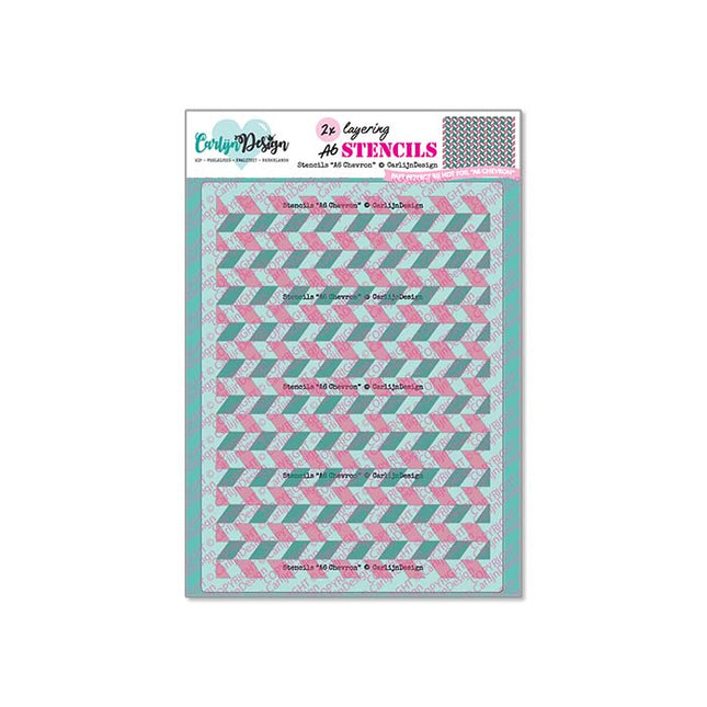 CarlijnDesign A6 Chevron Stencils CDSC-0048