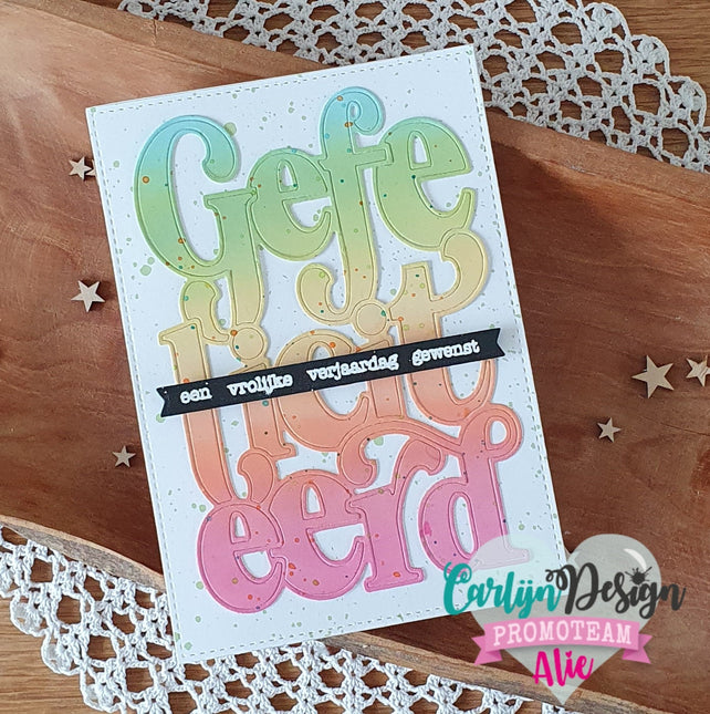 CarlijnDesign A6 Gefeliciteerd snijmallen CDSN-0123