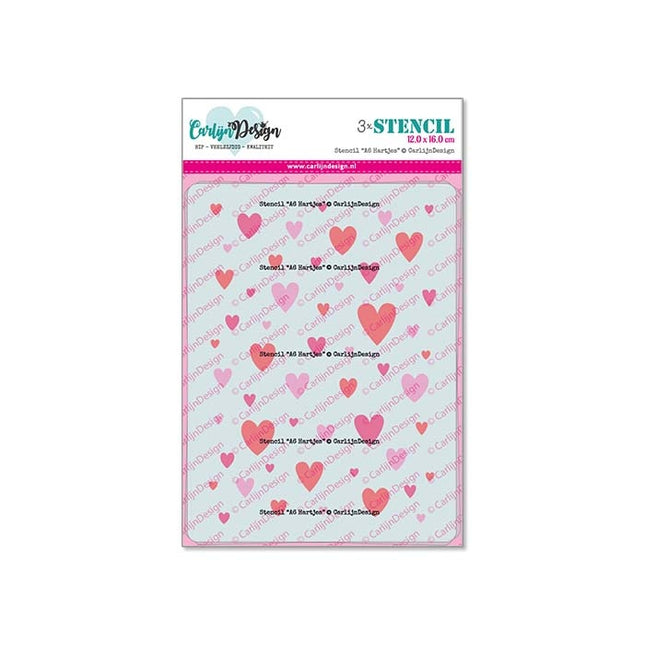 CarlijnDesign A6 Hartjes stencils CDSC-0029