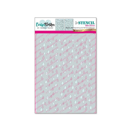 CarlijnDesign A6 Regendruppels stencil CDSC-0027