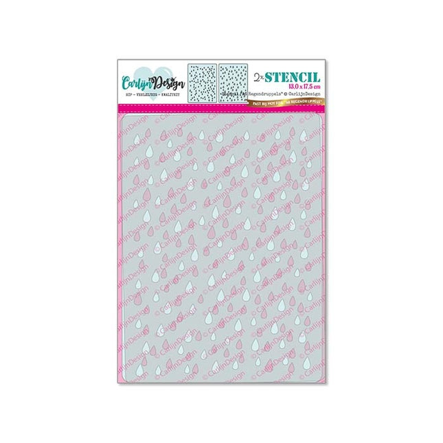 CarlijnDesign A6 Regendruppels stencil CDSC-0027