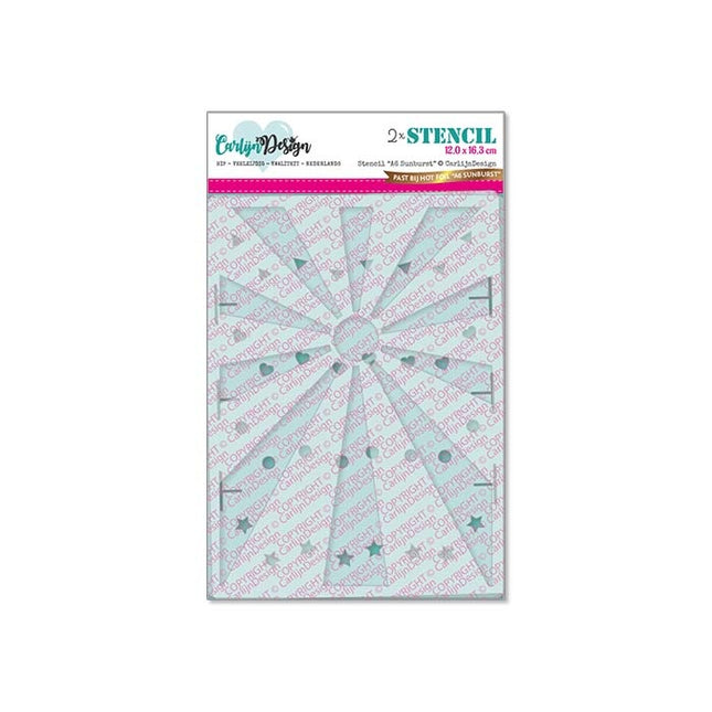 CarlijnDesign A6 Sunburst stencil CDSC-0022
