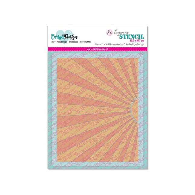 CarlijnDesign A6 Zonnestralen stencils CDSC-0034