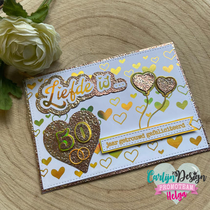 CarlijnDesign Achtergrond Hartjes hot foil CDHF-0006