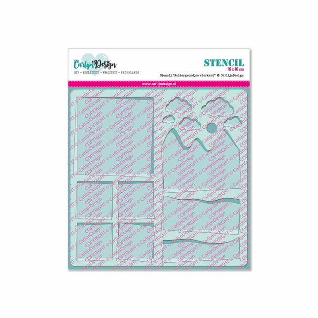 CarlijnDesign Achtergrondjes vierkant stencil CDSC-0008