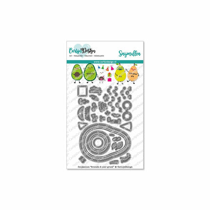 CarlijnDesign Avocado & peer groot snijmallen CDSN-0084