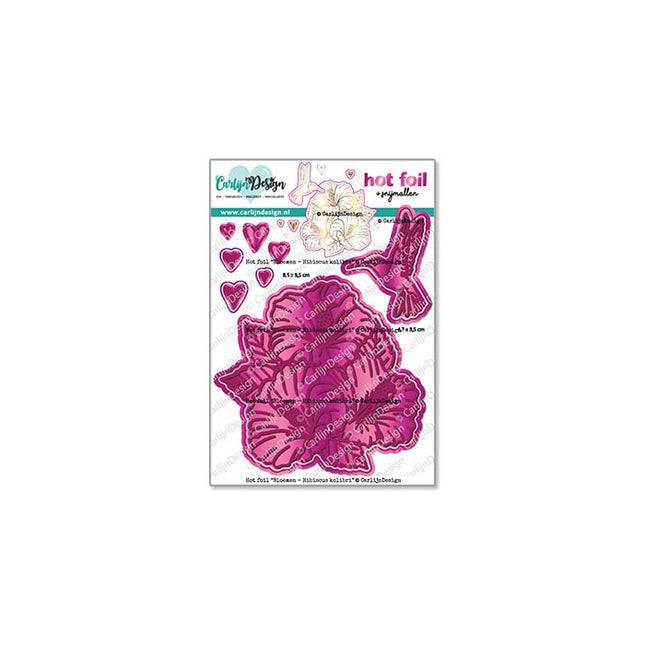CarlijnDesign Bloemen Hibiscus kolibri hot foil + snijmal CDHF-0081